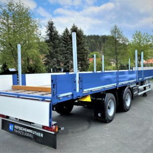 2-Axle semi-trailer steel mesh transport scaled